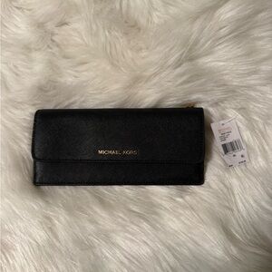 Michael Kors Black Leather Wallet Clutch